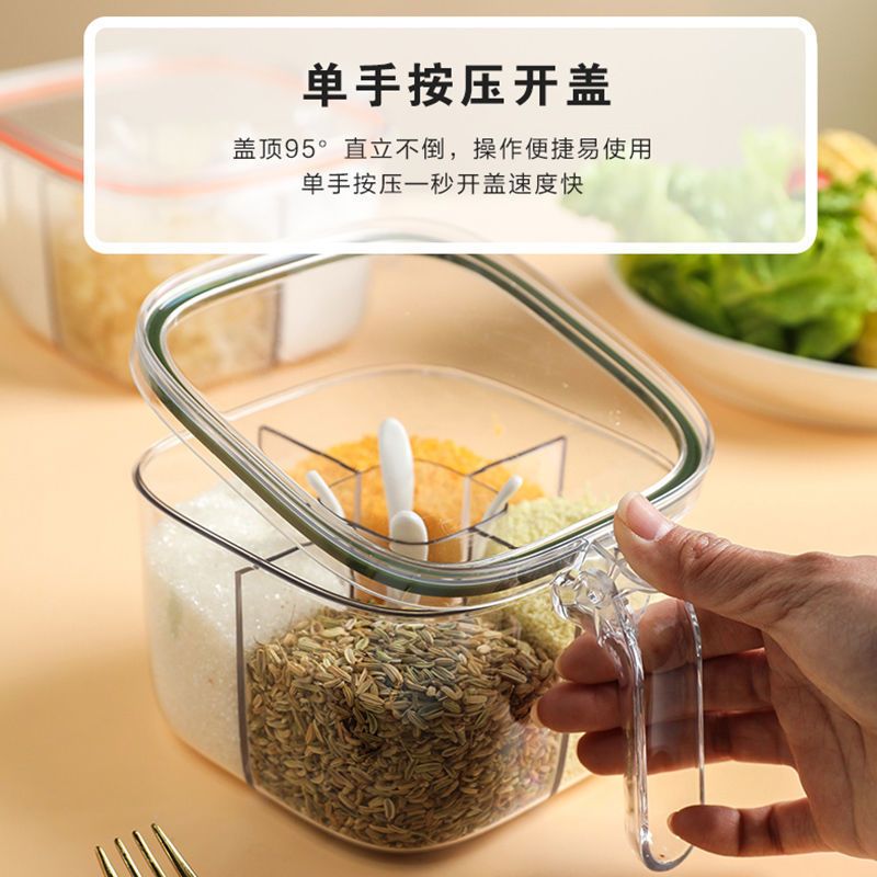 Food Grade Plastic 4-Section Fancy Masala Box - Trevia Mart