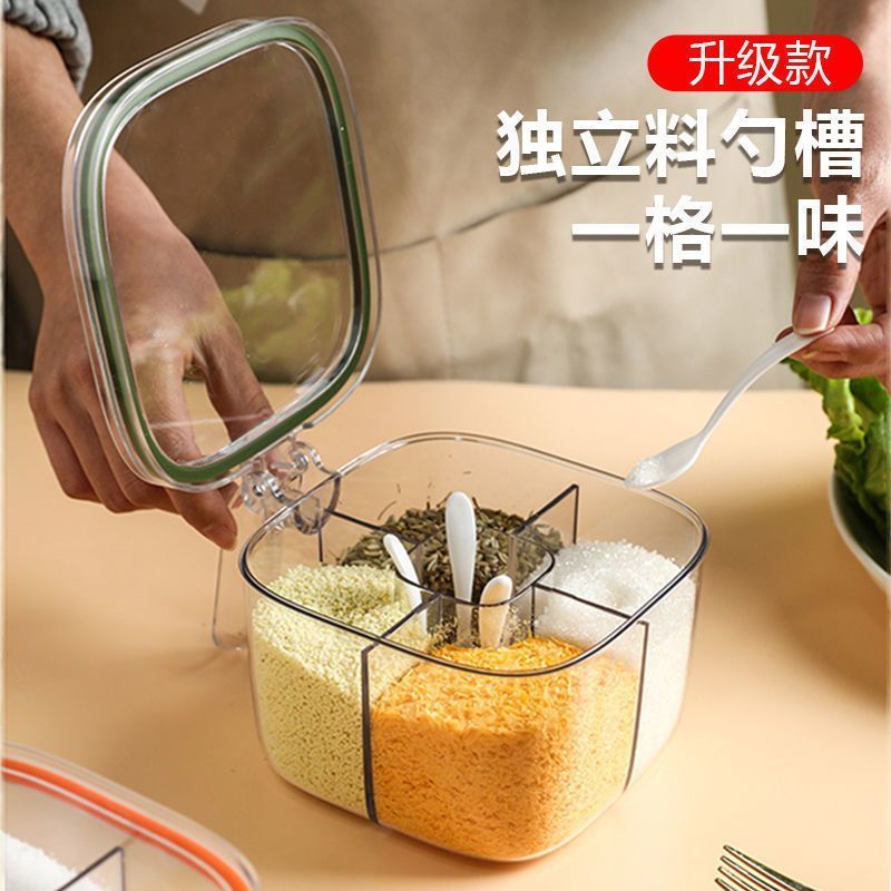 Food Grade Plastic 4-Section Fancy Masala Box - Trevia Mart