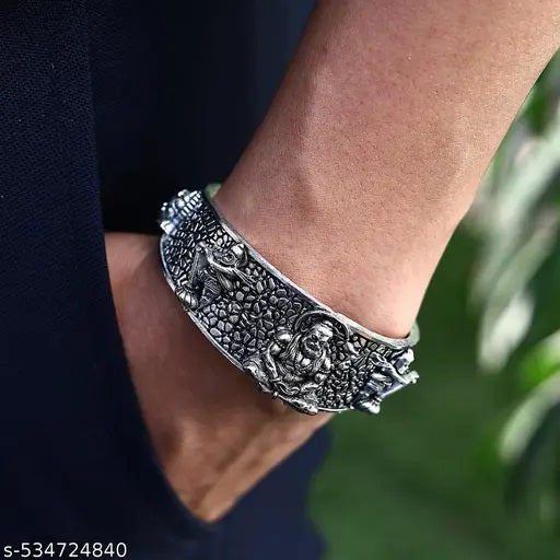 Sankatmochan Hanumanji Kada Bracelet | Silver Plated