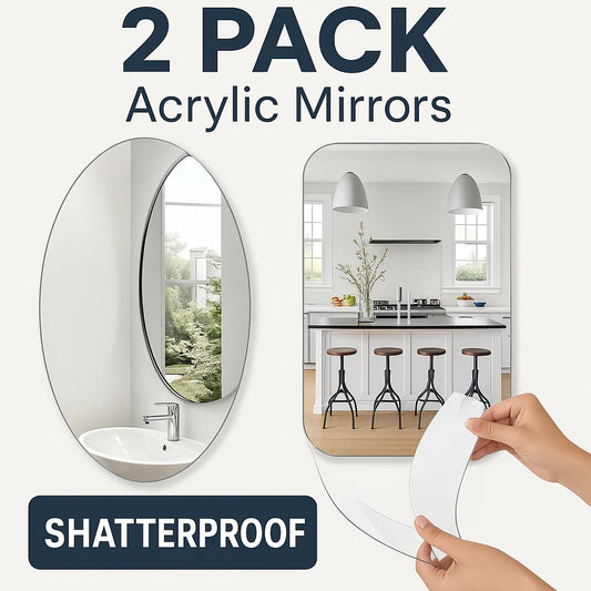 Combo of Oval Shape & Square Shape Mirror (Pack of 2)
