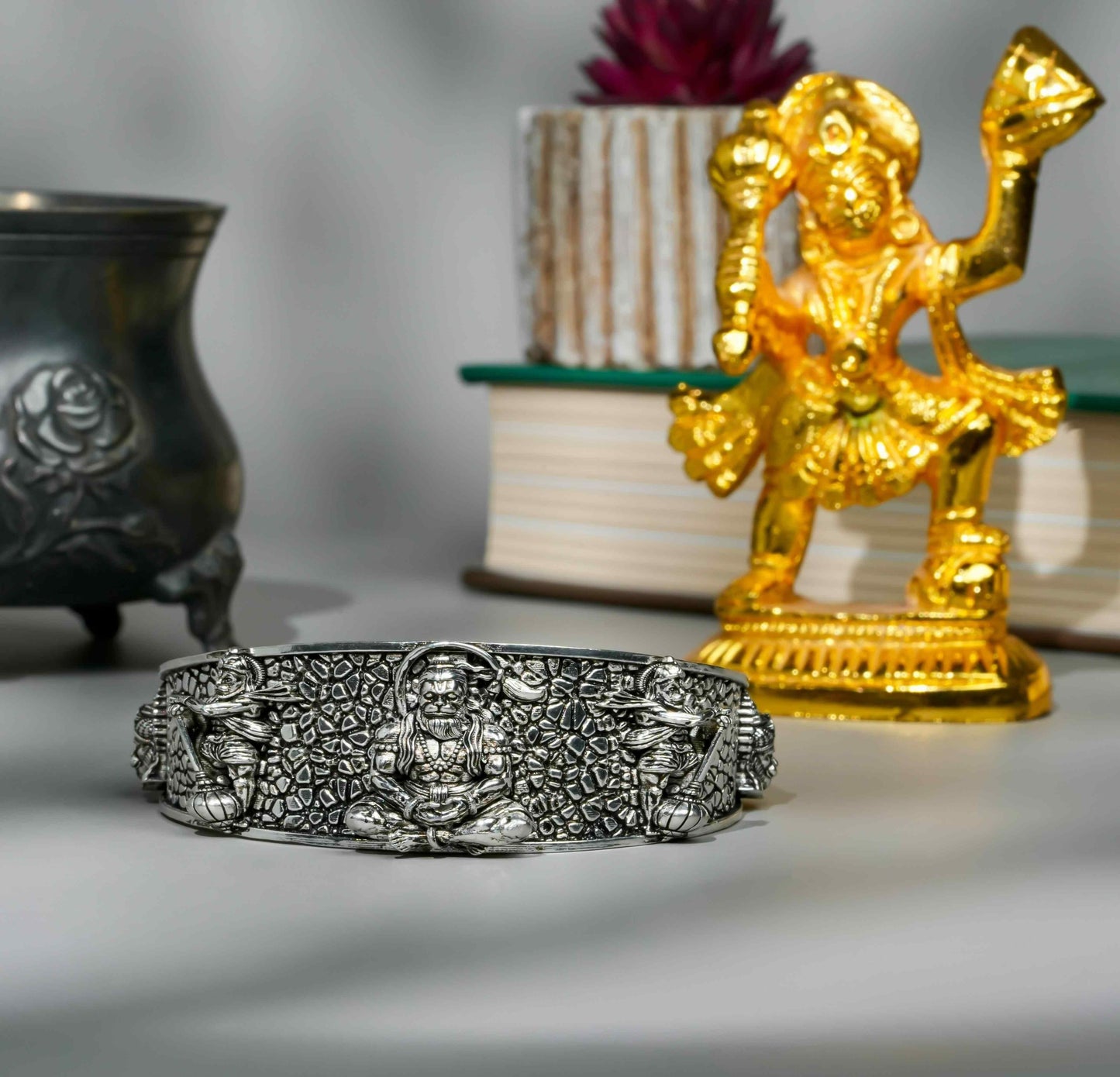 Sankatmochan Hanumanji Kada Bracelet | Silver Plated