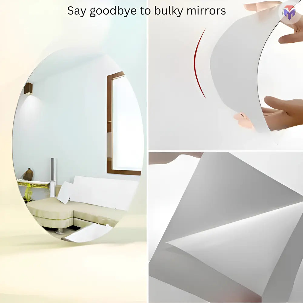 Combo of Oval Shape & Square Shape Mirror (Pack of 2) - Trevia Mart