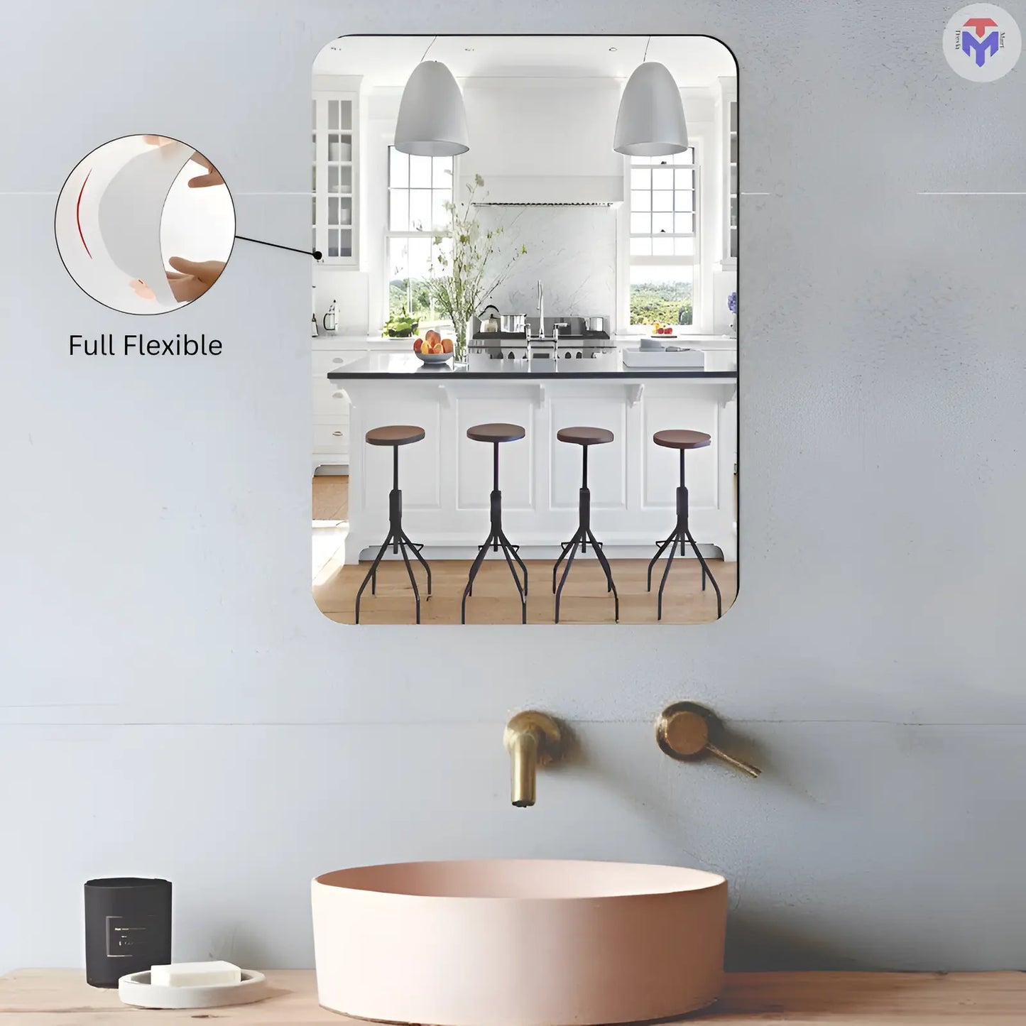 Combo of Oval Shape & Square Shape Mirror (Pack of 2) - Trevia Mart