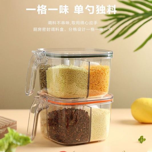 Food Grade Plastic 4-Section Fancy Masala Box - Trevia Mart