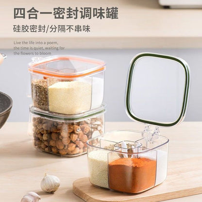 Food Grade Plastic 4-Section Fancy Masala Box - Trevia Mart