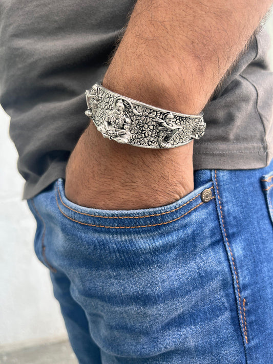 Sankatmochan Hanumanji Kada Bracelet | Silver Plated
